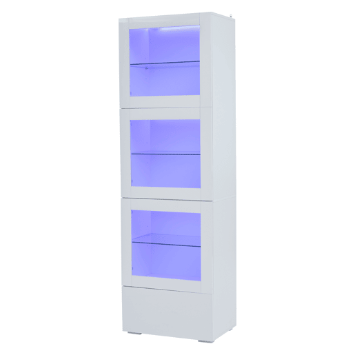 Vitrine 60x40x173 cm - Portas acrÃlicas, LED, 3 prateleiras de vidro, alto brilho - Branco Vitrine 60x40x173 cm - Portas acrÃlicas, LED, 3 prateleiras de vidro, alto brilho - Branco