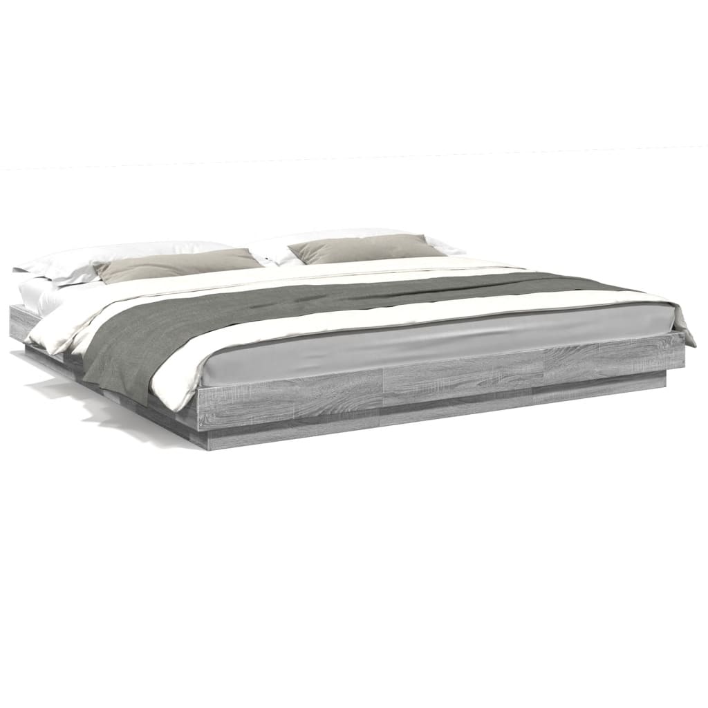 Estructura De Cama Doble Matrimonial 220x212 Roble/ Gris