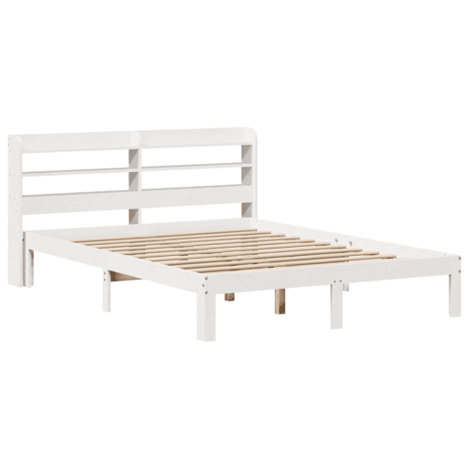 Estrutura De Cama Dupla para adultos c cabeceira - 160x200 cm branco Estrutura De Cama Dupla para adultos c cabeceira - 160x200 cm branco