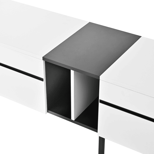 Móvel de TV 180 cm - Minimalista com portas e prateleiras abertas, grande capacidade de armazenamento - Branco