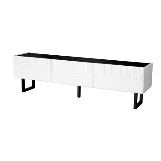 Móvel de TV 170x35 - 3 gavetas, baixo, design clássico - Branco e Preto Móvel de TV 170x35 - 3 gavetas, baixo, design clássico - Branco e Preto
