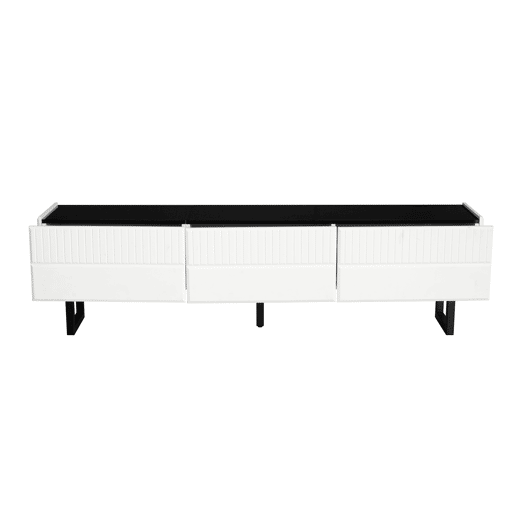 Móvel de TV 170x35 - 3 gavetas, baixo, design clássico - Branco e Preto Móvel de TV 170x35 - 3 gavetas, baixo, design clássico - Branco e Preto