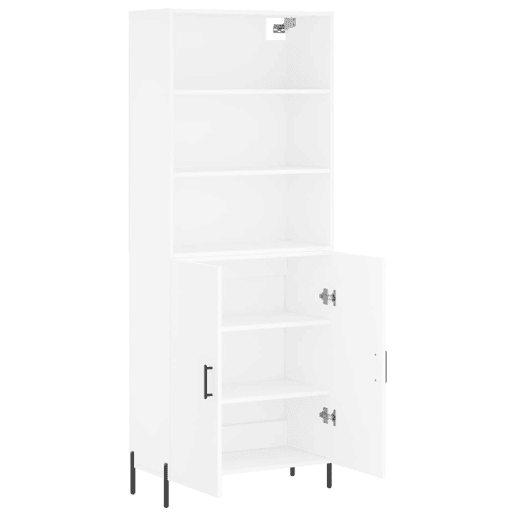 Armário alto - Bufete - Móvel de apoio 69,5x34x180 cm derivados de madeira branco pt623