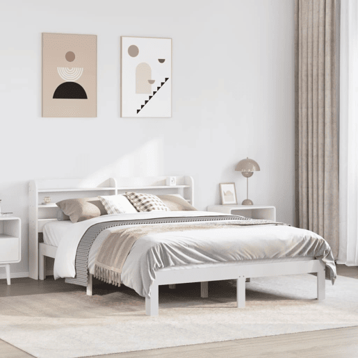 Estrutura De Cama Dupla para adultos c cabeceira - 140x200 cm branco