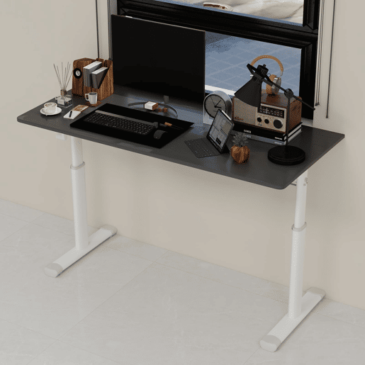 Secretária ajustável 100x60 cm - Multiusos, altura regulável, compacta - Cinza