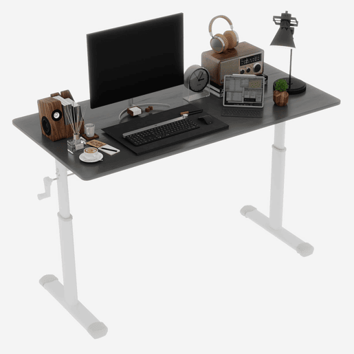 Secretária ajustável 100x60 cm - Multiusos, altura regulável, compacta - Cinza