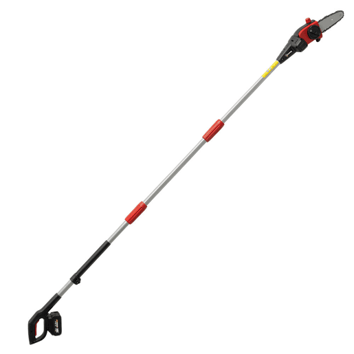 Outsunny Motosserra de Bateria Extensível 1,94-2,56 m Motosserra Elétrica com Motor de 300 W 2 Baterias de 4,0 Ah Carregador Duplo Bloqueio Lubrificação Automática Correia 6 ms para Podar Árvores