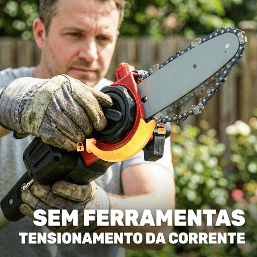 Outsunny Motosserra de Bateria Extensível 1,94-2,56 m Motosserra Elétrica com Motor de 300 W 2 Baterias de 4,0 Ah Carregador Duplo Bloqueio Lubrificação Automática Correia 6 ms para Podar Árvores