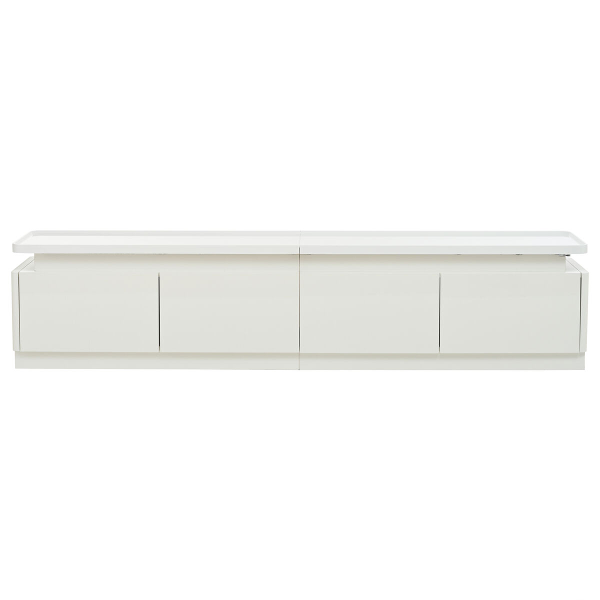 mueble tv 180x34x40 cm - con 4 cajones led bajo brillo para tv de 80 - blanco