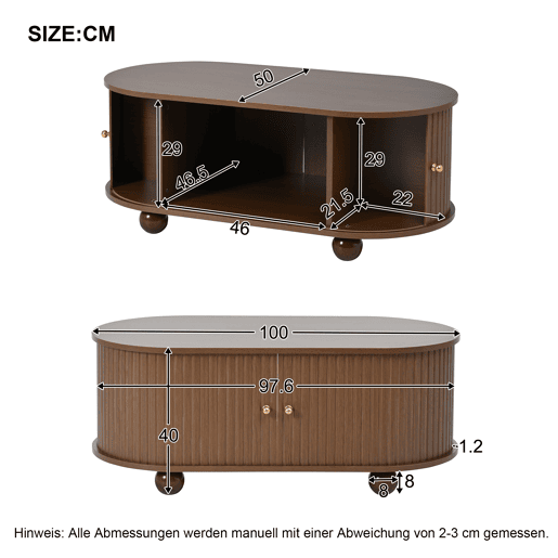 Móvel de TV 175x40x42 cm - Conjunto com arrumação e mesa de café - Nogueira Móvel de TV 175x40x42 cm - Conjunto com arrumação e mesa de café - Nogueira