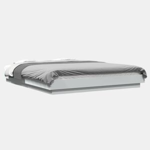 Estrutura De Cama De Casal c luzes LED - 160x200 cm derivados madeira branco