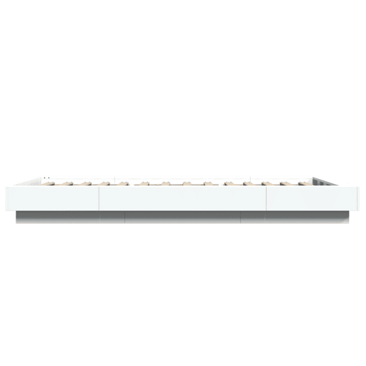 Estrutura de cama de solteiro para adultos c luzes LED 90x190 cm derivados madeira branco