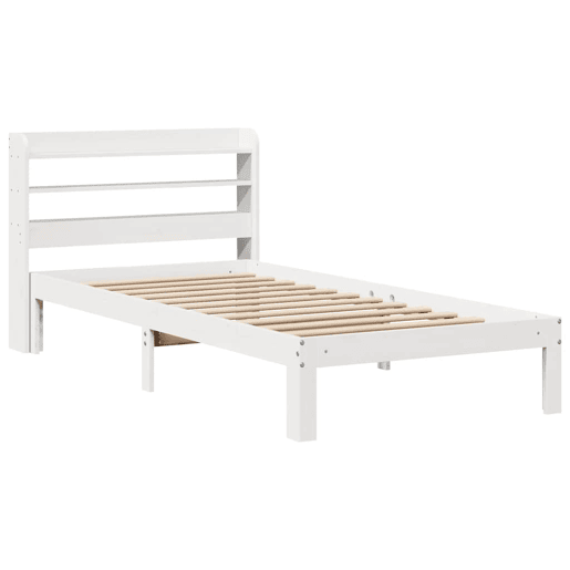 Estrutura de cama de solteiro para adultos c cabeceira 90x200 cm branco