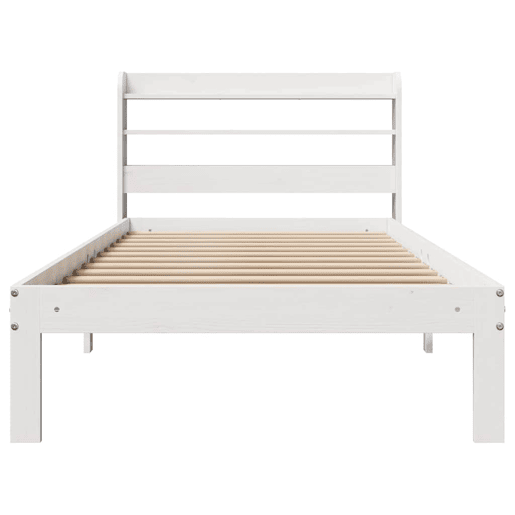 Estrutura de cama de solteiro para adultos c cabeceira 90x200 cm branco