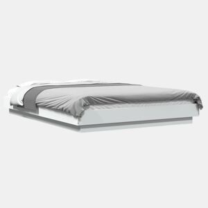Estrutura De Cama De Casal c luzes LED - 120x200 cm derivados madeira branco