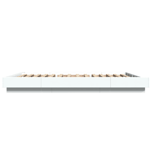 Estrutura De Cama De Casal c luzes LED - 120x200 cm derivados madeira branco