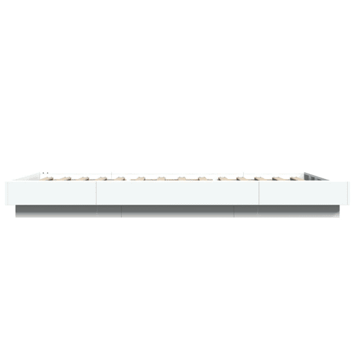 Estrutura de cama de solteiro para adultos c luzes LED 90x200 cm derivados madeira branco