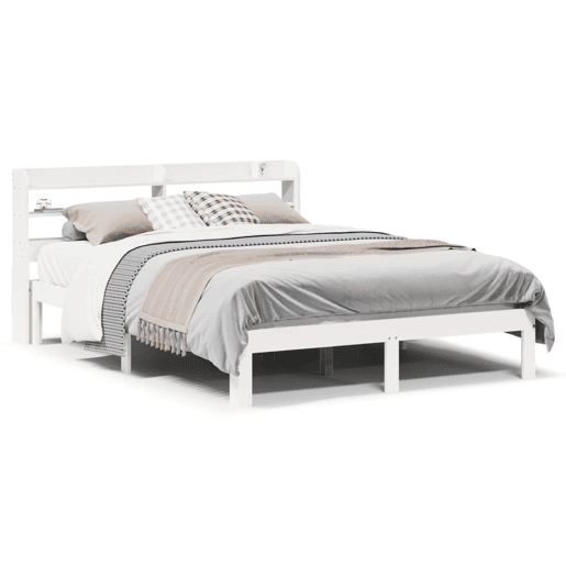 Estrutura De Cama Dupla para adultos c cabeceira - 140x190 cm branco Estrutura De Cama Dupla para adultos c cabeceira - 140x190 cm branco