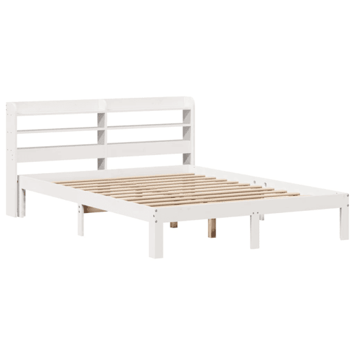 Estrutura De Cama Dupla para adultos c cabeceira - 140x190 cm branco Estrutura De Cama Dupla para adultos c cabeceira - 140x190 cm branco