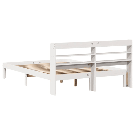 Estrutura De Cama Dupla para adultos c cabeceira - 140x190 cm branco Estrutura De Cama Dupla para adultos c cabeceira - 140x190 cm branco