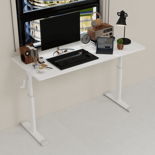 Secretária ajustável 120x60 cm - Multifuncional, altura regulável, compacta - Branca