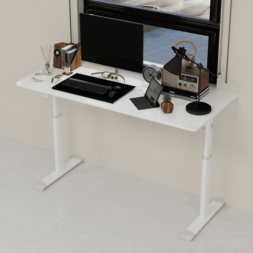 Secretária ajustável 120x60 cm - Multifuncional, altura regulável, compacta - Branca