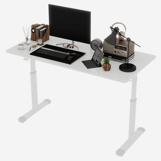 Secretária ajustável 120x60 cm - Multifuncional, altura regulável, compacta - Branca