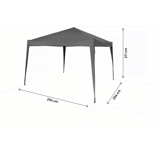 Arboreto rebatível Svetlana 3 - 9 m² - 3 x 3 m - Cinzento