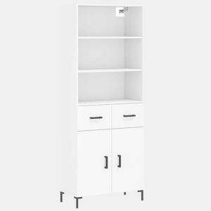 Armário alto - Bufete - Móvel de apoio 69,5x34x180 cm derivados de madeira branco pt744