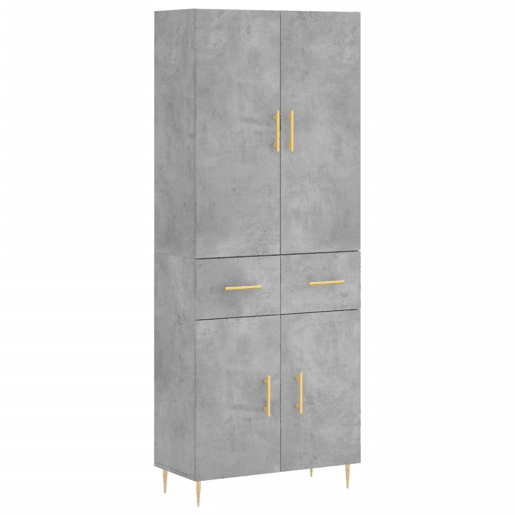 Armário alto - Bufete - Móvel de apoio 69,5x34x180 cm derivados de madeira cinza cimento pt924 Armário alto - Bufete - Móvel de apoio 69,5x34x180 cm derivados de madeira cinza cimento pt924