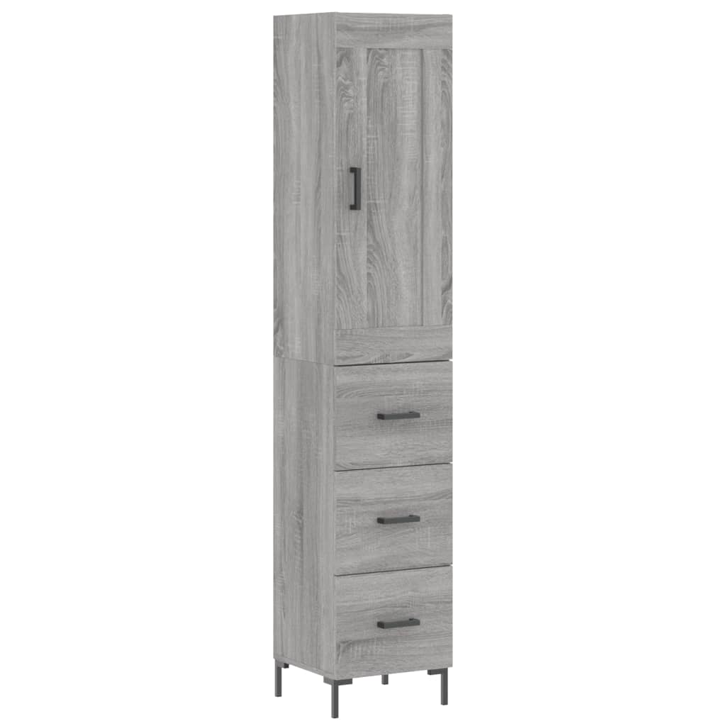Aparador - Mueble de almacenamiento 34 Roble/ Gris