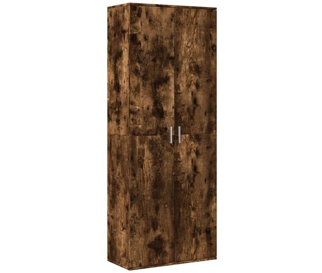 Aparador alto - mueble de almacenamiento madera de ingeniería roble ahumado 70x35x180 cm es1383