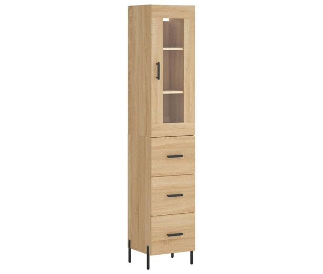 Aparador - mueble de almacenamiento de madera contrachapada roble sonoma 34,5x34x180 cm es3044