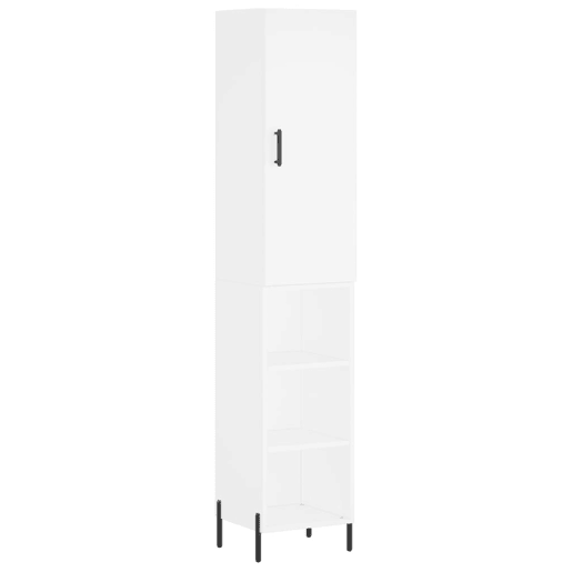 Armário alto - Bufete - Móvel de apoio 34,5x34x180 cm madeira processada branco pt575