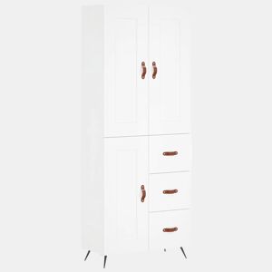 Armário alto - Bufete - Móvel de apoio 69,5x34x180 cm derivados de madeira branco pt736