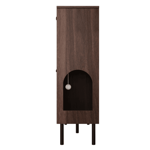 Sapateira estreita com 3 portas - Estante para brinquedos de animais de estimação, estante para sapatos, para corredor - Nogueira natural