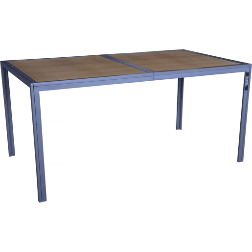 Mesa de jardim em metal com imitação de madeira Tossa - 160 x 90 x 75 cm - Castanho
