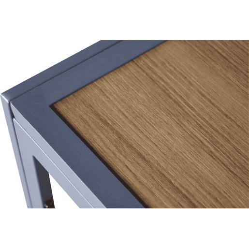 Mesa de jardim em metal com imitação de madeira Tossa - 160 x 90 x 75 cm - Castanho