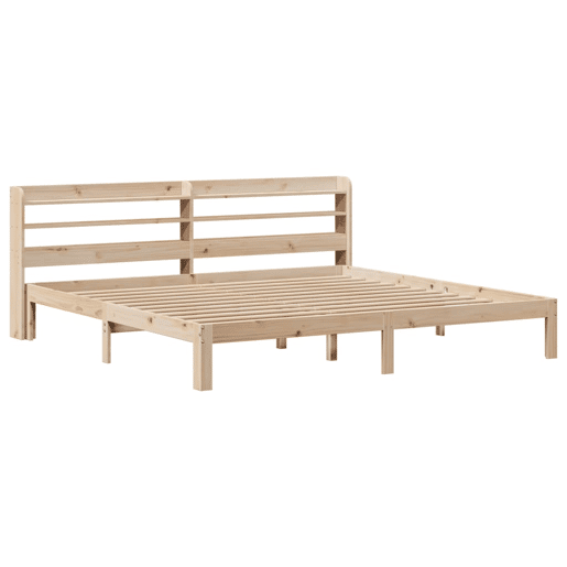 Estrutura de Cama de casal moderno com cabeceira 200x200 cm pinho maciço
