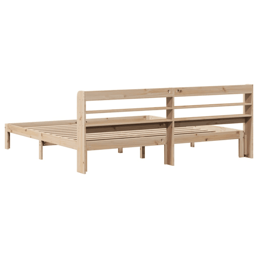 Estrutura de Cama de casal moderno com cabeceira 200x200 cm pinho maciço