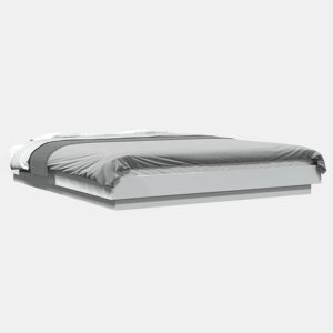 Estrutura De Cama De Casal c luzes LED - 150x200 cm derivados madeira branco