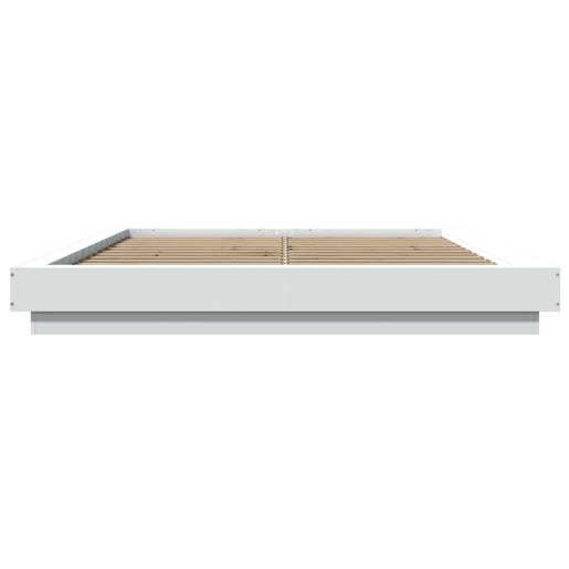Estrutura De Cama De Casal c luzes LED - 150x200 cm derivados madeira branco