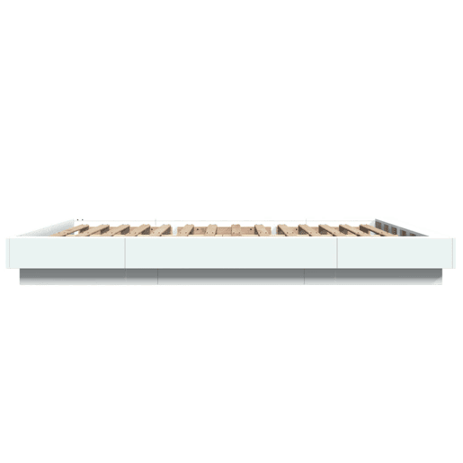 Estrutura De Cama De Casal c luzes LED - 150x200 cm derivados madeira branco