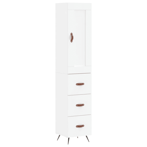 Armário alto - Bufete - Móvel de apoio 34,5x34x180 cm madeira processada branco pt596 Armário alto - Bufete - Móvel de apoio 34,5x34x180 cm madeira processada branco pt596