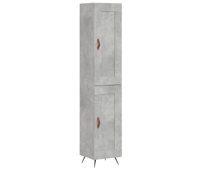Aparador - mueble de almacenamiento de madera contrachapada gris hormigón 34,5x34x180 cm es2730