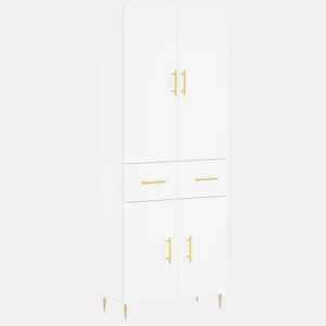 Armário alto - Bufete - Móvel de apoio 69,5x34x180 cm derivados de madeira branco pt675