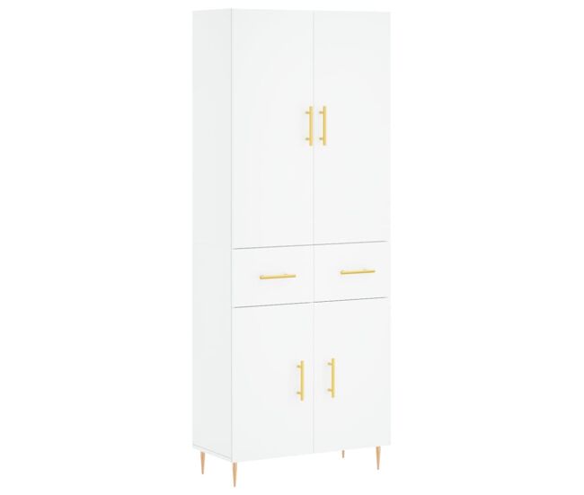 Aparador alto - mueble de almacenamiento madera contrachapada blanco 69,5x34x180 cm es675