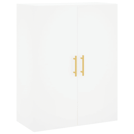 Armário alto - Bufete - Móvel de apoio 69,5x34x180 cm derivados de madeira branco pt675