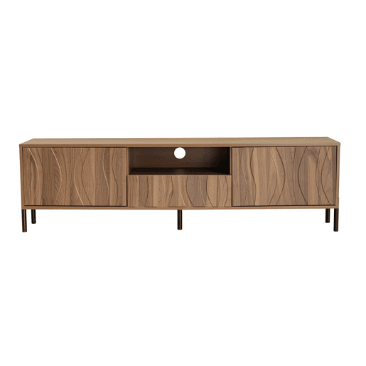 Móvel de TV 160x35 cm - Baixo, 3 portas, móveis de sala - Natural
