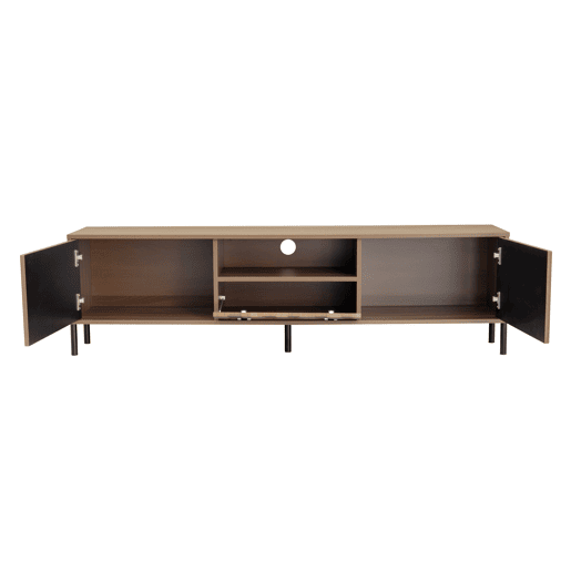 Móvel de TV 160x35 cm - Baixo, 3 portas, móveis de sala - Natural